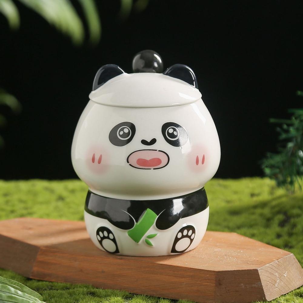 Cute Cartoon Little Panda Styling Ceramic Cup Creative Mug with Lid Spoon Event Gift Souvenir Gift Cup