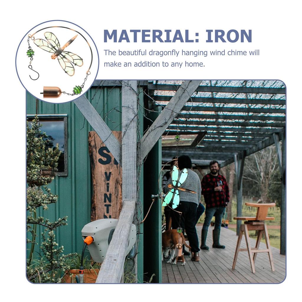 Dragonfly Garden Decor Luminous Hanging Decoration Bell Outdoor Wind Chimes Miss