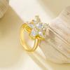New Light Luxury Star Rotating Zircon Open Ring Copper Micro-inlaid Five-pointed Star Ring Female Design Sense