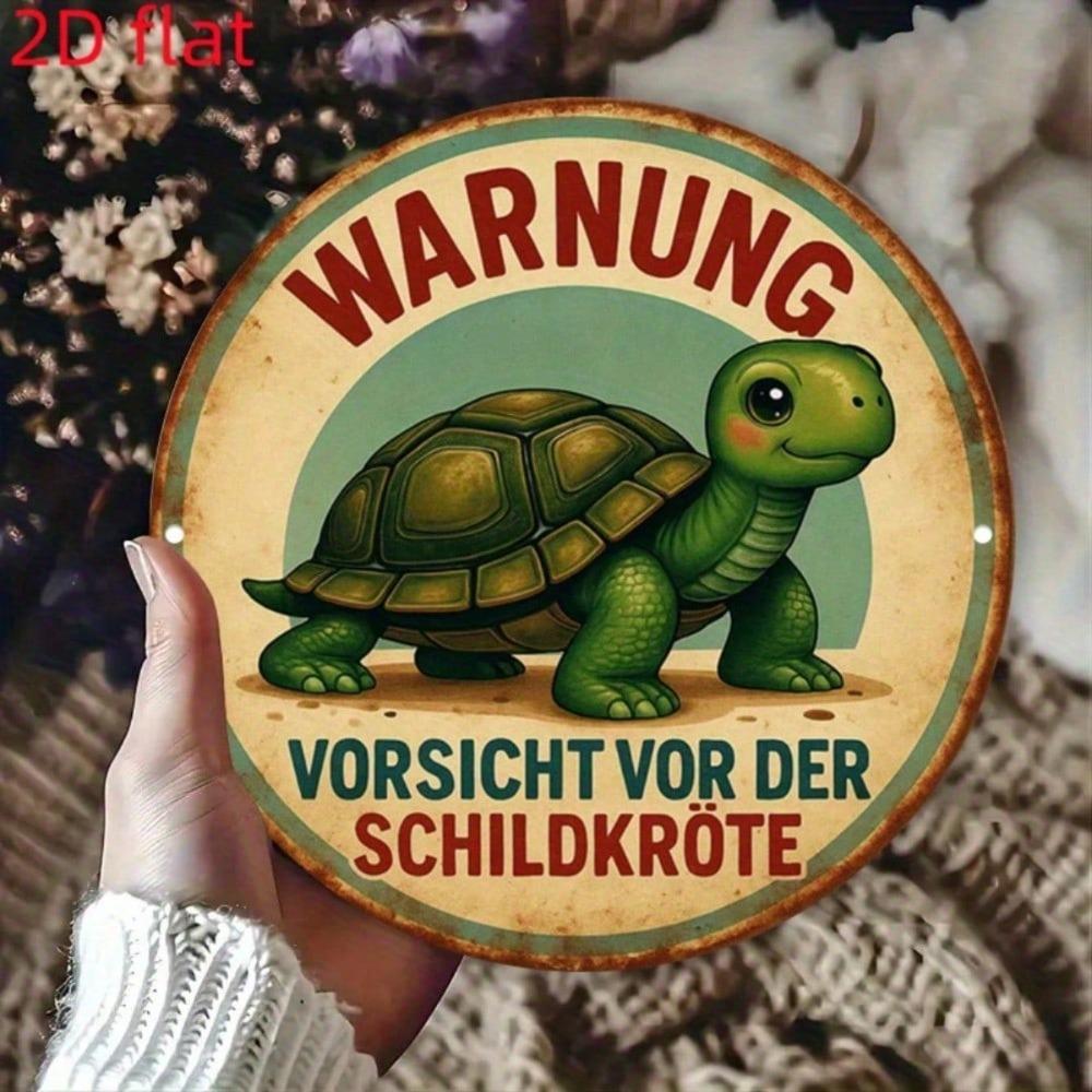 Vintage Metal Wall Art Decor, Retro Tin Sign with Turtle Design, Industrial Home Decoration for Bar Cafe Living Room