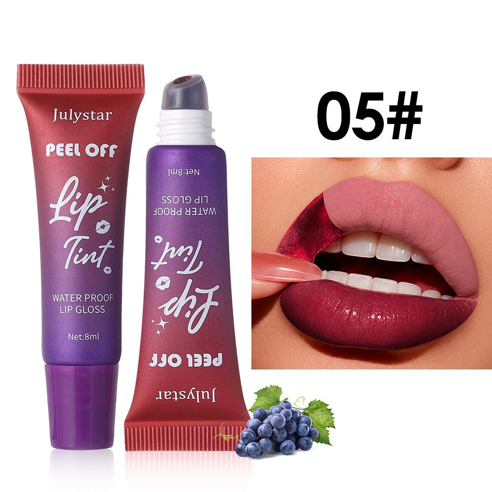 Julystar Peel Off Lip Tint Matte Waterproof Lip Tattoo Stain Long Lasting Tear Off Liquid Lipstick Eye-catching Lip Makeup