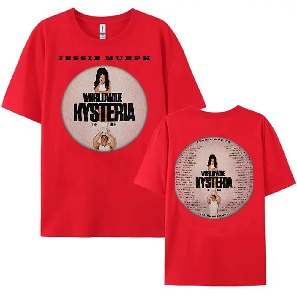 Y2K JESSIE MURPH The Worldwide Hysteria Tour 2025 T-shirt Cotton Summer Unisex Streetwear Hip Hop Casual Female Tshirts Graphic