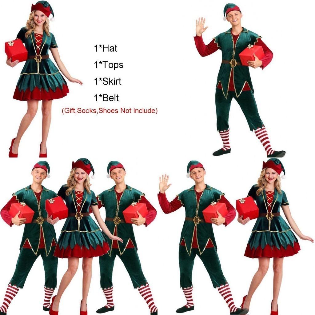 Durable Christmas Costume For Couples With Fashionable Style And Soft Velvet Feel