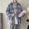 Korean Student Loose-Fit Trendy Plaid Shirt: Unisex Hong Kong Style Long Sleeve Jacket