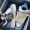 Spring New Thick-Soled All-Match Casual Sneakers Female Couple National Trend Niche Denim Blue Couple Bread Shoes Male