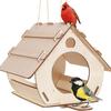 Wooden Bird House Feeder & Nest - Natural Garden Decoration with Bird Cage Villa and Parrot Swing for Outdoor Wildlife