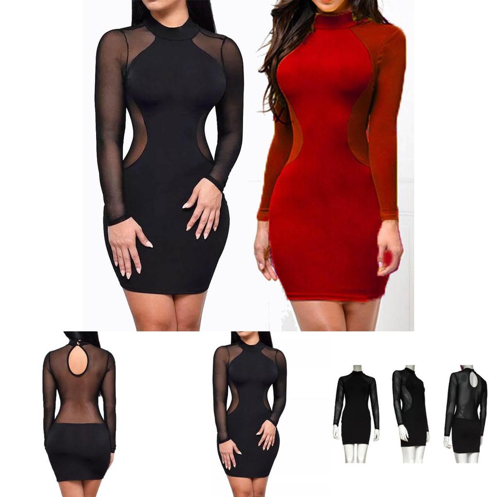 Premium Quality Women Sexy Long Sleeve Bandage Bodycon Evening Cocktail Mini Dress