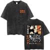 Washed Vintage Anime Cowboy Bebop Spike Spiegel See You Space Cowboy Graphic T-shirt Manga Retro Oversized T Shirts Unisex