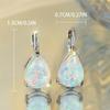 Female White Opal Water Drop Stone Hoop Earrings Vintage Fashion Gold Silver Color Wedding Jewelry For Women
