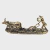 Brass Farmer and Cow Tea Pet: Creative Office Decor, Symbolizing Diligence and Craftsmanship - Ideal Gift.