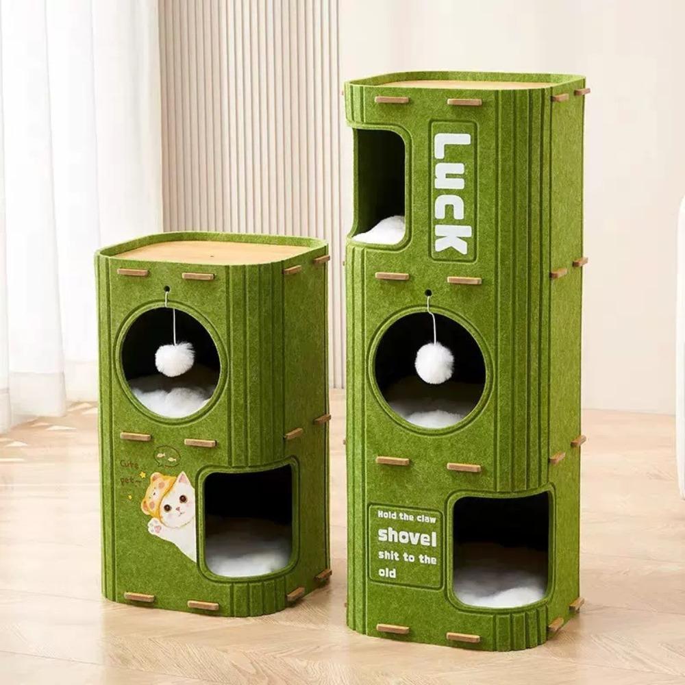 With Holes Cat Castle House All-in-one Cat Condo Japanese Style Cat Bed  Pet House