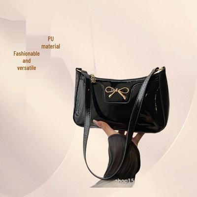Korean Style Bow Baguette Shoulder Bag for Women