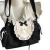 Fashion Versatile Cute Polka Dot Girl Heart Lace Flip Small Backpack Korean Large Capacity Light Commuter Backpack Female
