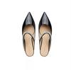 Fashion 2025 Flat Shoe for Women Spring Summer Shallow  Pointed Flat Women Mary Jane Shoes Lacquer Leather Multi Color Half Slippers
