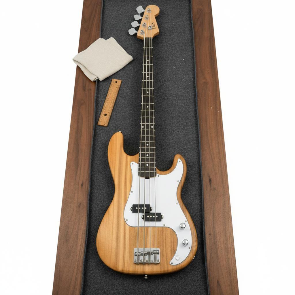 4-String Electric Bass Polished Neck 4 String Electric Bass Music Gear Clear Tone Stable Sustain For Beginners Live Performance
