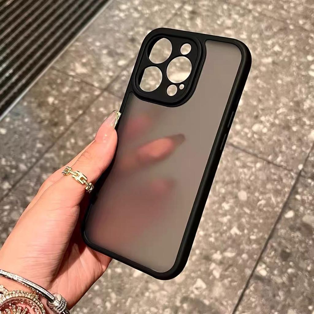 Luxury Matte Transparent Phone Case For iPhone 12 13 14 15 16 17 Pro Max Plus Air Shockproof Bumper Cases Cover