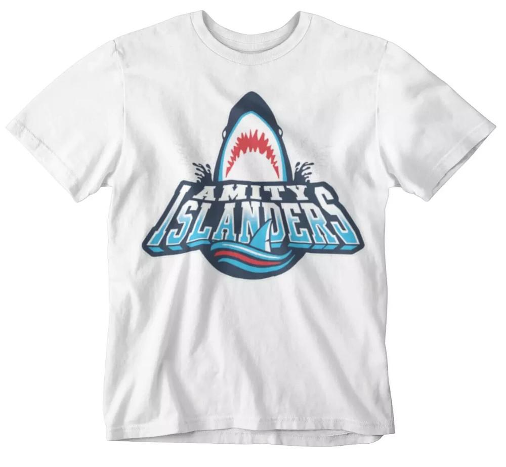Jaws T-Shirt Retro Cool Gift Tee Amity Islanders Racing Movie 70s UK Unisex T-Shirt L
