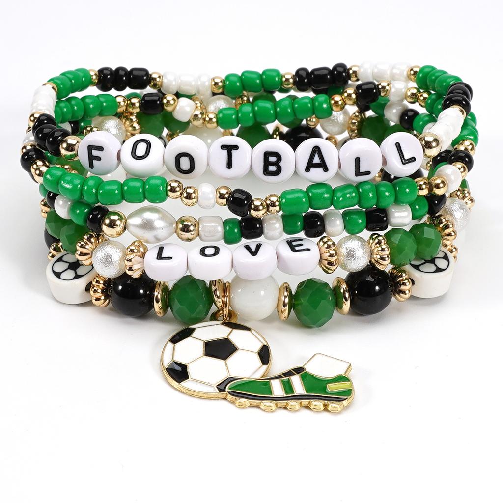 2026 USA Mexico Canada World Cup Soccer Bracelet Fans Unisex Football Shoe Element Beaded Wristband Souvenir Jewelry
