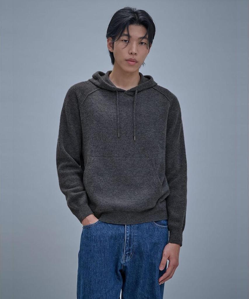 SHIFT.G Wool Texture Hoodie Sweater Ash
