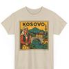 Kosovo Comic T Shirt Unisex Retro Style | Vintage Pristina Skyline Tee | Balkan Travel Graphic Shirt | Bold Gift for Him Her Explorer