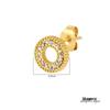 18K Plated Light Luxury Cubic Zirconia Stainless Steel Stud Earrings for Women - Exquisite Trendy Small Ear Jewelry