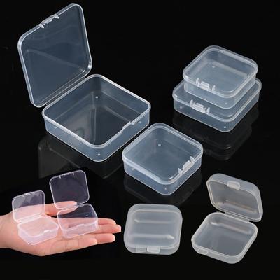 10pcs/set Storage Box Transparent Plastic Case Container Square Rectangle Packaging Box For Household Small Item Storage TMZ
