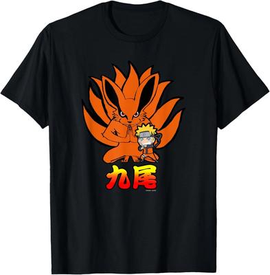 Naruto Shippuden Naruto Kurama Nove Code Coda Chibi Maglietta