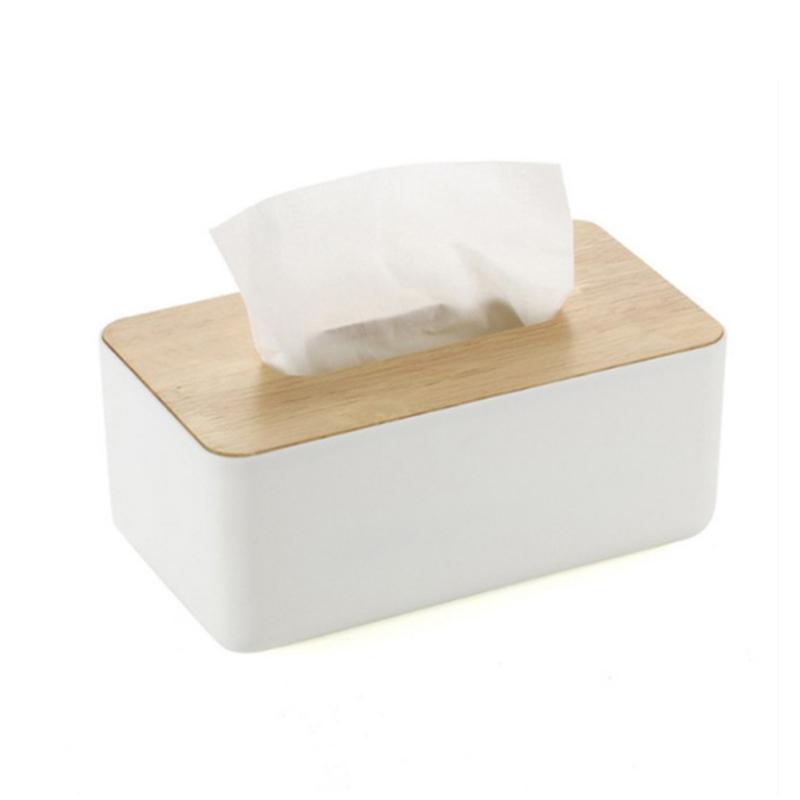 Holz Taschentuchbox Rechteckig Taschentuchpapier Abdeckung Halter für Zuhause Büro