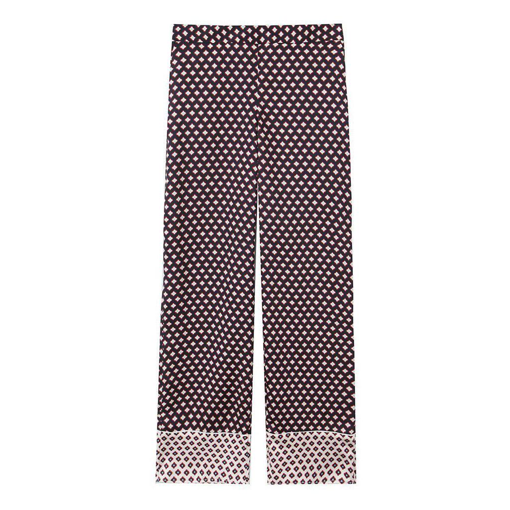 TAOP&ZA Women's Summer Silk Satin Printed Shirt & Casual Pants Set