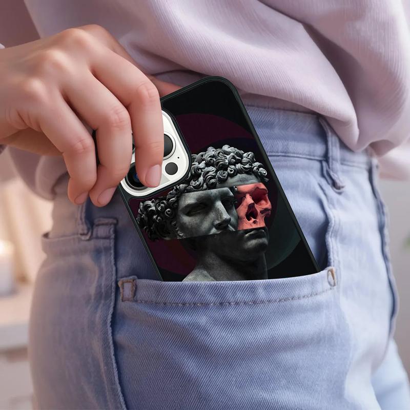 

Greek God Statue Face Phone Case For iPhone 17 Air 15 16e 14 13 Pro Max Coque 12 11 Pro Max PLUS cover iPhone 13pro