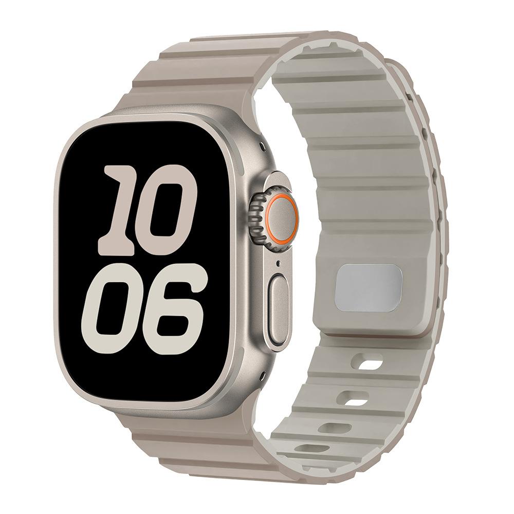 Apple S10 Saat için Uygun Silikon Kordon 42mm/46mm Mıknatıslı Emiş Ultra2 Silikon Erkek ve Kadın Kordonu