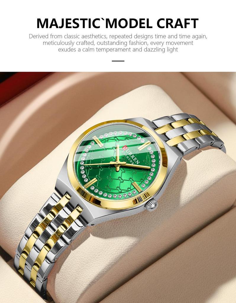 CURREN 9096 Women’s Waterproof Roman Quartz Wristwatch