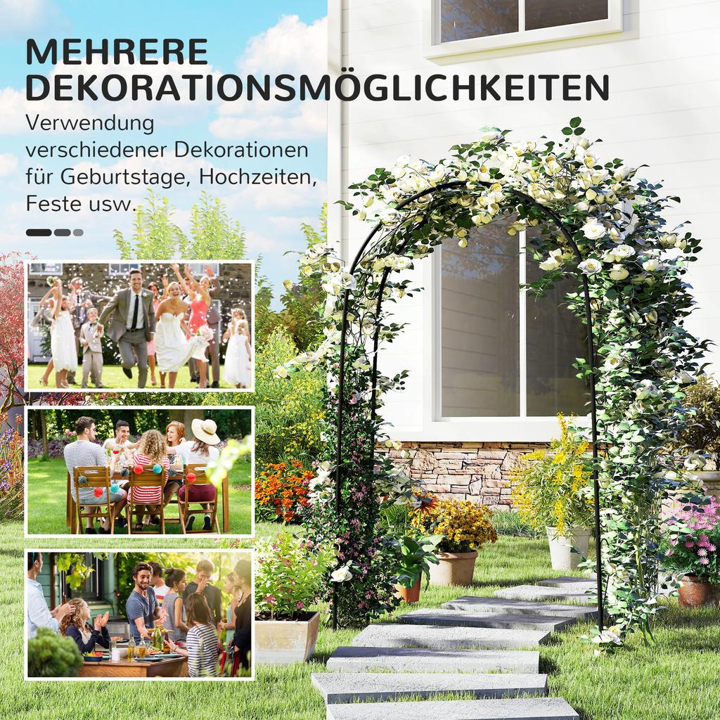 Garden Arch, Vintage Design, 125 X 37 X 230 Cm, Black