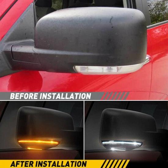 For Dodge RAM 1500~3500 Switchback LED Side Mirror Turn Signal Light Puddle Lamp