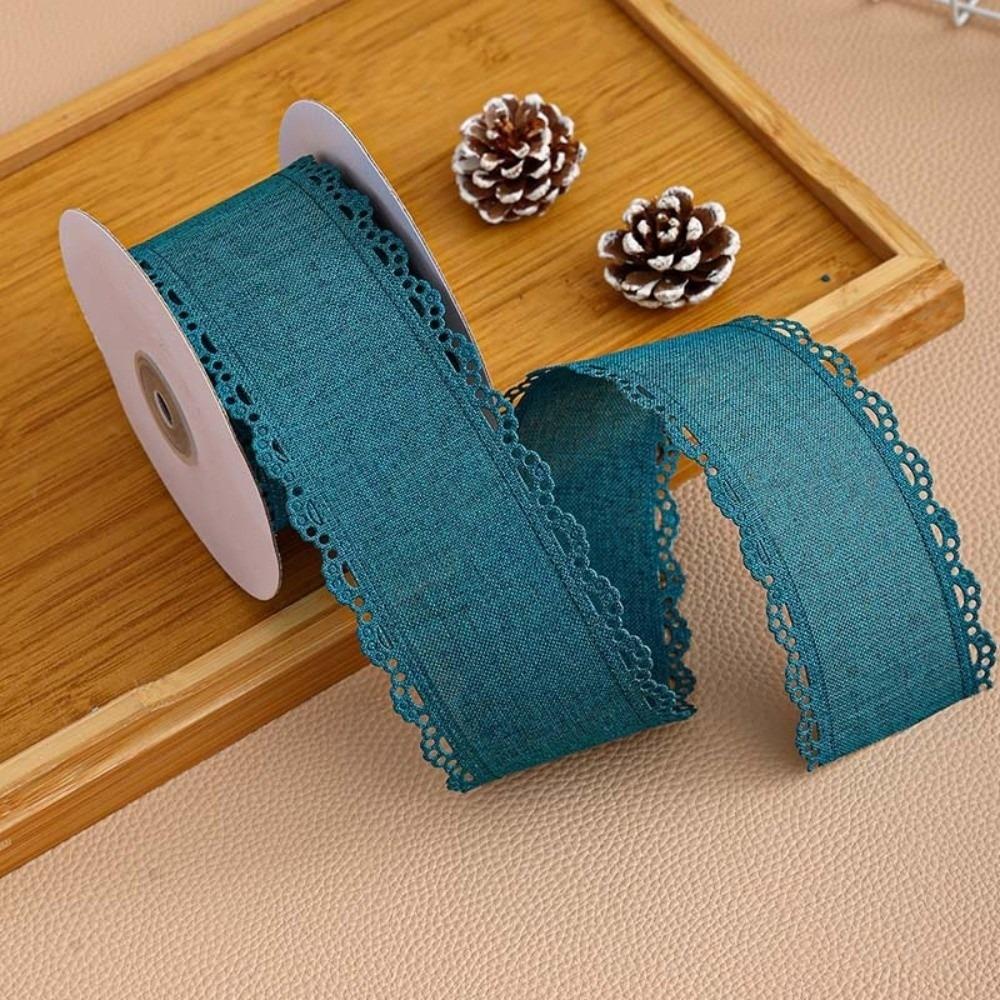 63MM 10 Yards Fine Linen Ribbon Handmade Quality Gift Packaging Ribbon For Hair Accessories