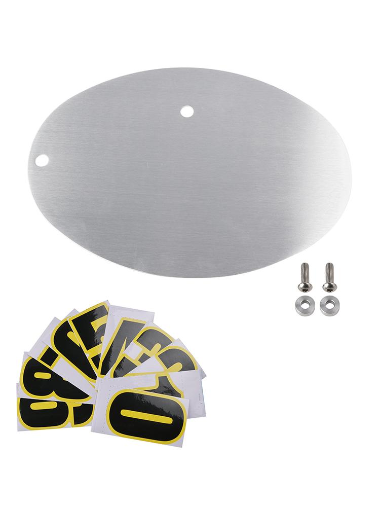 DIY Universelles Motorrad-Kennzeichen Aluminium Kundenspezifisches Ovales Nummernschild