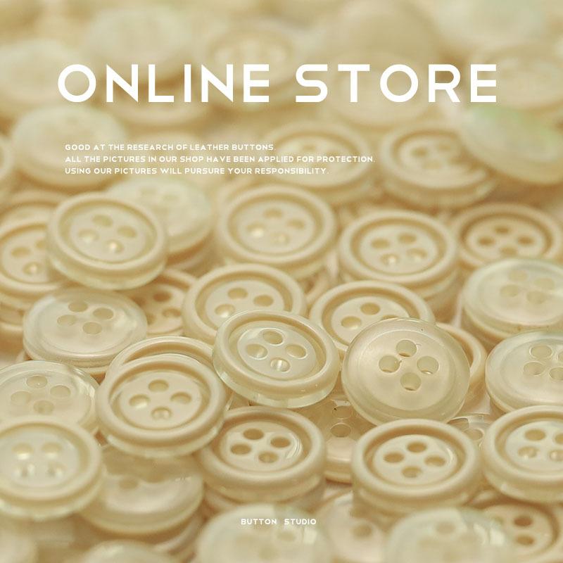 Four-Eye Transparent Double-Layer Resin Button Knitted Cardigan Dress Children'S Shirt Top Sleeve Collar Button