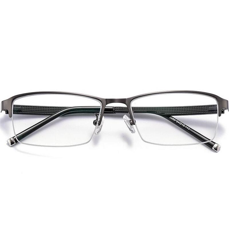 Semi-Rimless Square Photochromic Prescription Glasses Metal Frame Myopia Spectacles Diopter 0 To -6