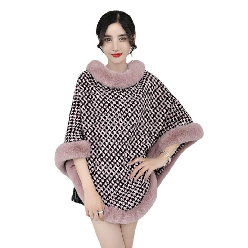 Evropský a korejský králičí kožešinový límec Qiandongge pulovr Cape Shawl 1279 #