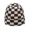 Japanese and Korean version of autumn and winter niche trend versatile checkerboard knitted hat small face versatile Internet celebrity wool hat women