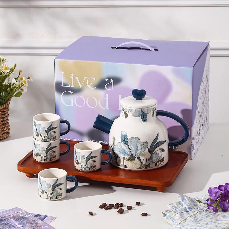 XIDERUN Iris Ceramic Tea Set