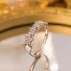 Exquisite super flash zircon ring for girls, light luxury, high-end sense opening adjustable ring, simple real gold electroplating