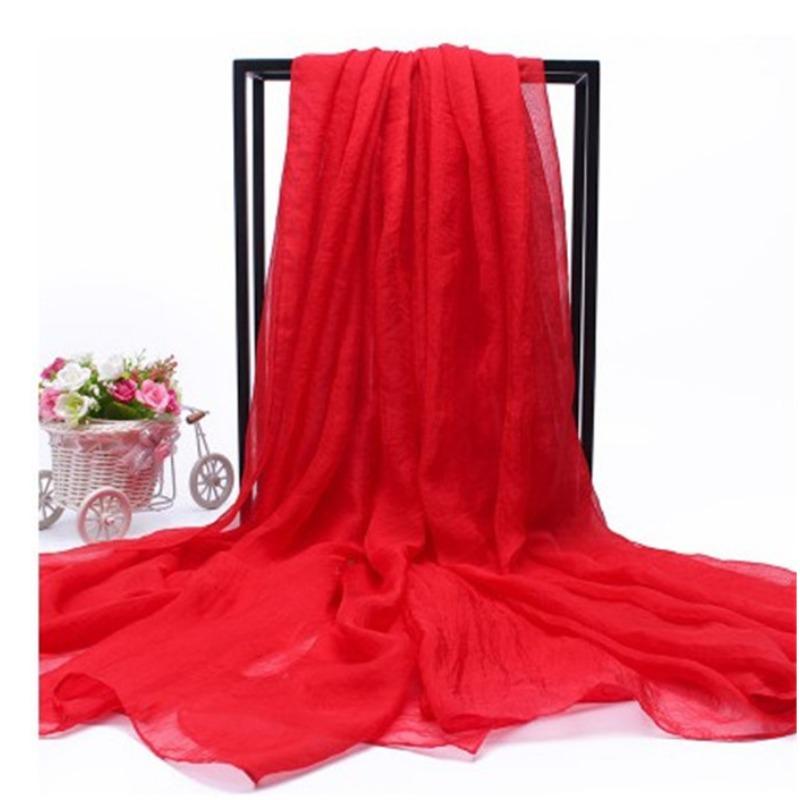 Extra Large Imitation Silk Scarf Solid Color Silk Scarf Seaside Beach Towel Long Spring and Autumn Women's Gauze Scarf Chiffon Scarf Women