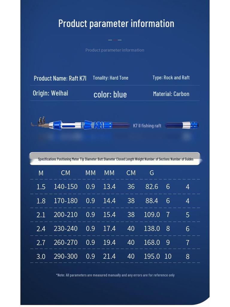 Telescopic Carbon Fiber Sea Fishing Rod - Long Cast Raft Rod with Lure 