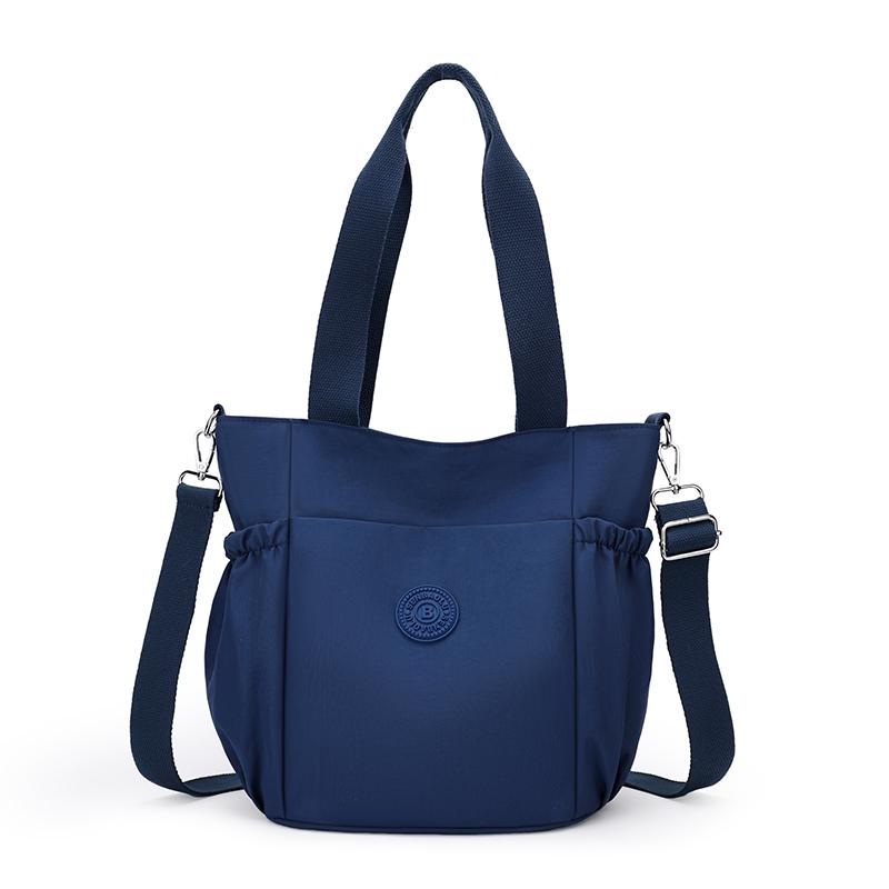 

Женская сумка через плечо однотонная сумочка легкая нейлоновая сумка-тоут темно-синий