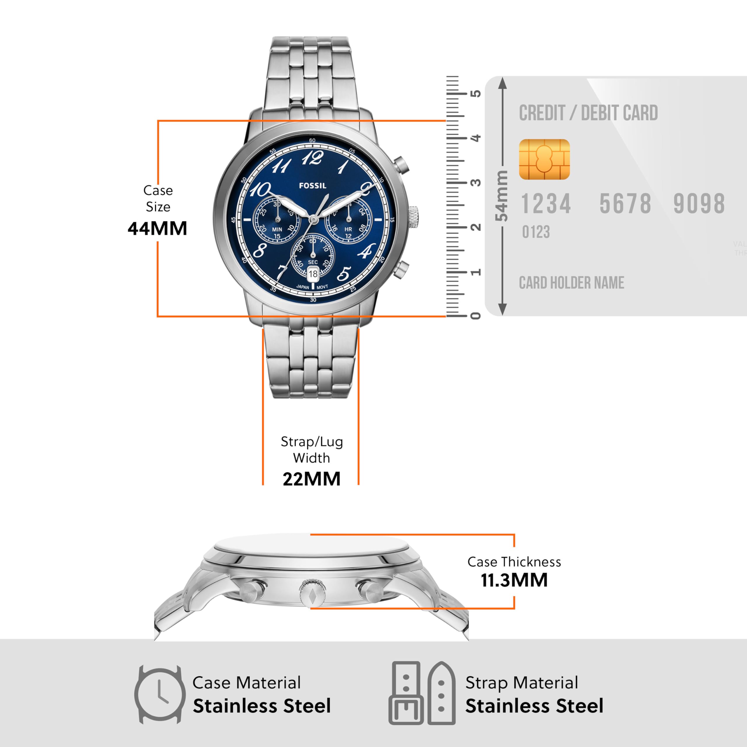 FOSSIL Neutra FS6025 メンズ　腕時計 Silver Neutra Chronograph Stainless Steel Watch - FS6025 - Fossil