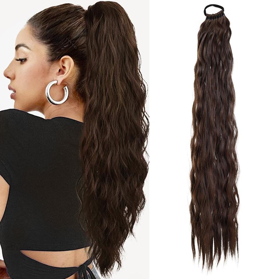 

Волнистый Кудрявый Длинный Хвост Синтетический Парик Стиль Резинки Кудрявый Парик-Хвост Подходит для Женской Повседневной Вечерней Танцевальной Одежды 60CM