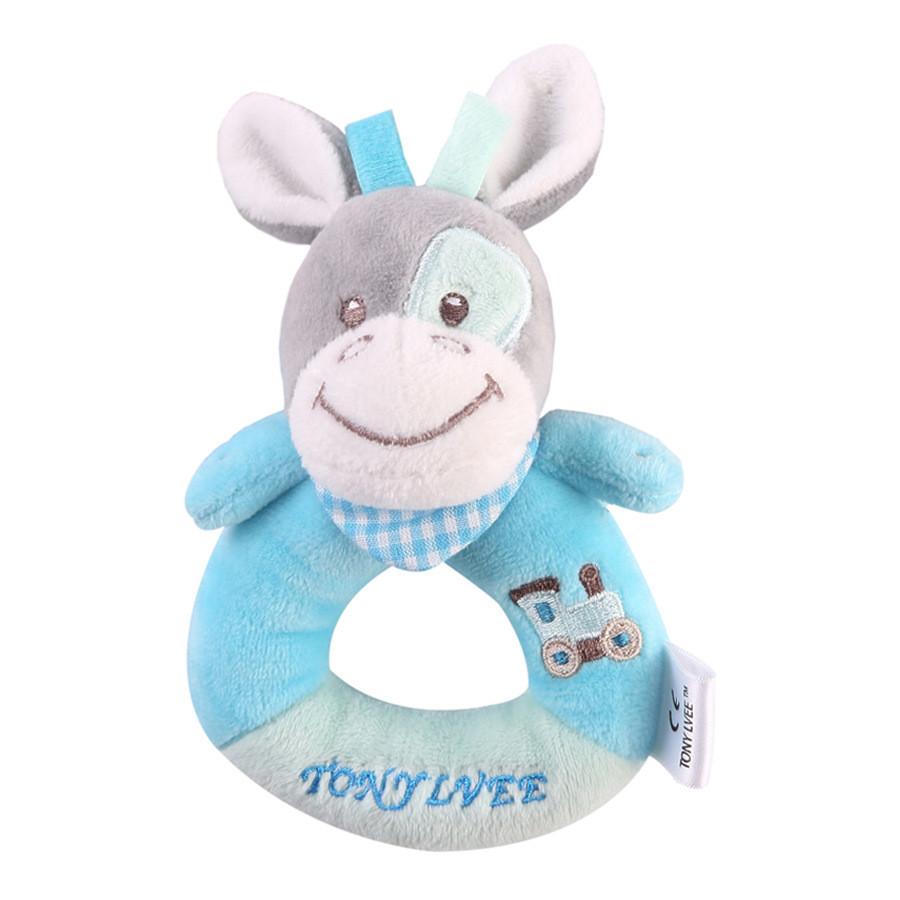 Baby Soft Plush Rattle Toy With Dog Hedgehog Rhinoceros Design For Newborns And Toddlers