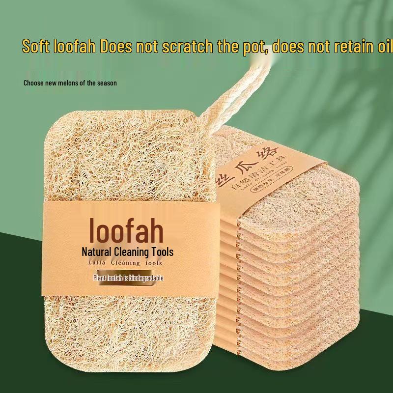 Eco-Friendly Loofah Kitchen Sponge – Natural Dishwashing & Oil Removal Pad