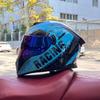 Imitation Street Car Helmet Men's Motorcycle 3C Electric Vehicle Full Helmet Autumn and Winter Knight Double Mirror Riding